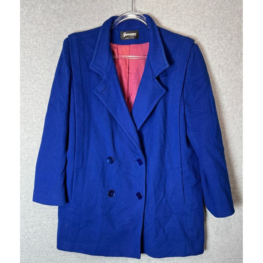 Forecaster of Boston Wool Coat Womens 11/12 Double‎ Breasted Blazer Jacket Blue